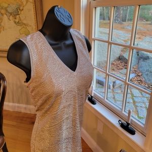 NWT. Reiss ona gold metallic v-neck sleeveless top